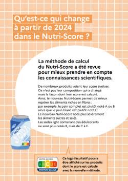 NutriScore changements 2024